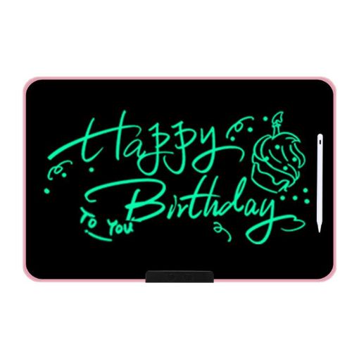 21" Rechargeable LCD Drawing Board for Kids - Pink/Green Writing - 1