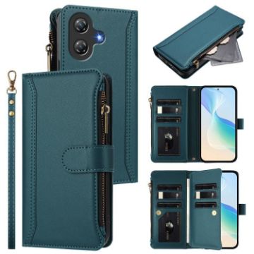 Ulefone Note 21 Dark Green Leather Case, 9 Slots, Hand Strap - 1