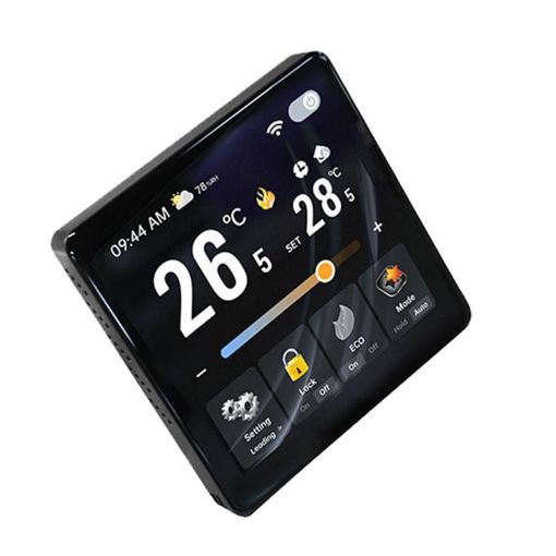 BAC-2005AL Smart Thermostat, 4" Screen, 2 Channel, Black - 1