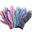 Striped Anti-static PU Palm Gloves, Random Color, Size: S - 1