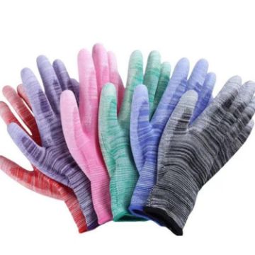 Striped Anti-static PU Coated Gloves, Random Color, Size M - 1