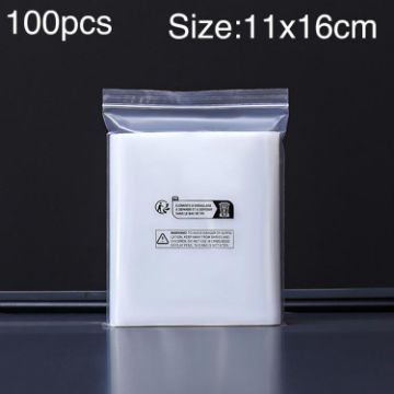 100pcs Eco-Friendly Warning Ziplock Bags, 11x16cm, 8 Wire - 1
