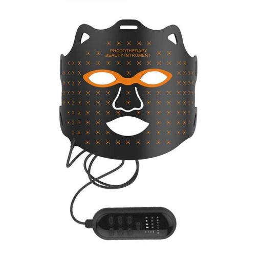 LED Colorful Photon Facial Rejuvenation Mask - EU Plug (Black) - 1