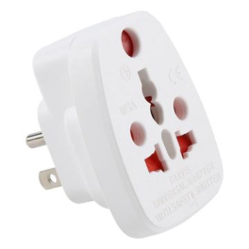 WSA-6 Universal Travel Adapter US/JP Plug with Safety Shutter (White) - 1