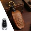 Hyundai Staria/Sonata 3-Button Cowhide Key Cover (Brown) - 1