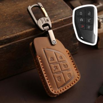 Buick Envision 2023 6-Button Cowhide Key Cover (Brown) - 1