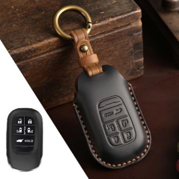 Honda Odyssey 2024 Cowhide Car Key Cover (5-Button Black) - 1