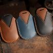 Honda Odyssey 2024 Crazy Horse Cowhide Key Cover, 6-Button Blue - 3