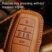 Toyota Alphard Crazy Horse Leather Car Key Cover (4-Button, Brown) - 4