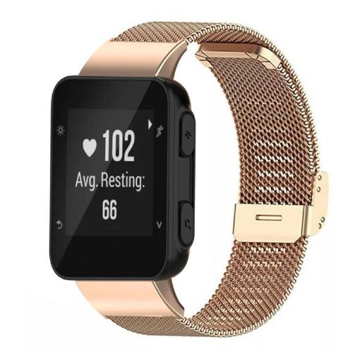 Garmin Forerunner 35/30/35j 20mm Milanese Rose Gold Watch Band - 1