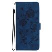 Samsung Galaxy A50 Dark Blue Rose Embossing Leather Case - 2