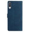 Samsung Galaxy A50 Dark Blue Rose Embossing Leather Case - 3