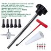 13pcs Car Tire Repair & Valve Installation Tool Set (Black) - 3