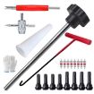 23pcs Car Tire Repair & Valve Install Tool Set (Black) - 1