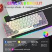 HXSJ V400 RGB Backlit 63-Key Wired Keyboard, 1.7m Cable, Beige/Grey - 6