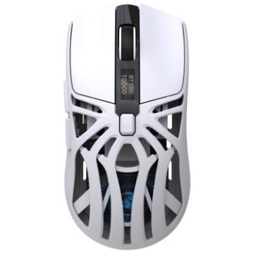 HXSJ T400 White Rechargeable Tri-mode Wireless Mouse - 1