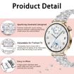 18mm Gold Diamond Steel Watch Band for Garmin Venu 2S/4S/3S - 3