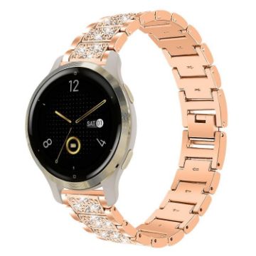 18mm Rose Gold Steel Watch Band for Garmin Venu 2S/4S/3S - 1