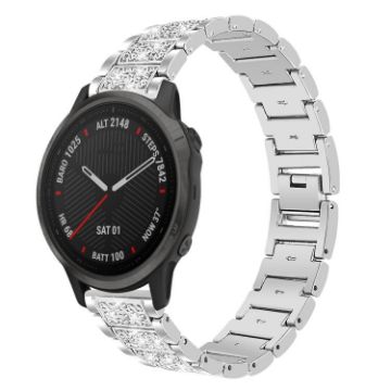 Garmin Fenix 8/7S/6S/5S Diamond Steel Watch Band (Silver) - 1