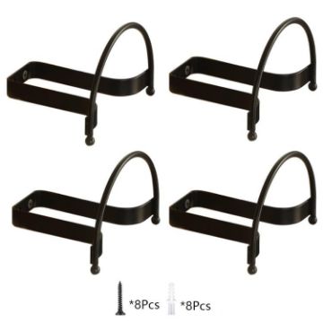Cowboy Hat Storage Rack: 4pcs Wall Mounted Display Organizer (Black) - 1
