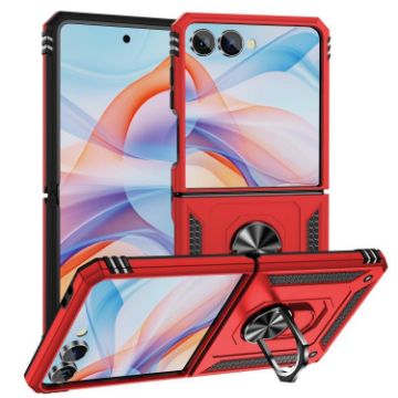 Samsung Galaxy Z Flip7 5G Shockproof Case with Holder (Red) - 1