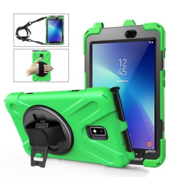Green Shockproof Case for Samsung Galaxy Tab Active 2 with Strap & Slot - 1