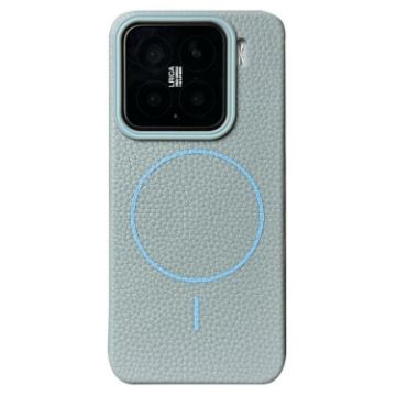 Xiaomi 15 Light Blue Litchi Grain MagSafe TPU Thin Circle Case - 1