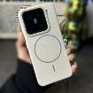 Xiaomi 15 MagSafe Thin Circle Litchi Grain TPU Case - White Grey - 2