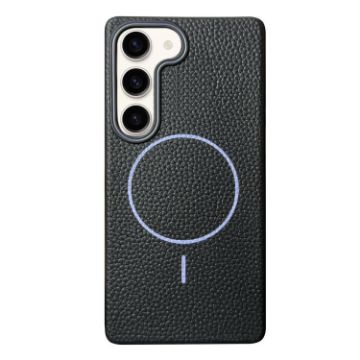 Galaxy S22+ 5G MagSafe Litchi TPU Case (Black Purple) - 1