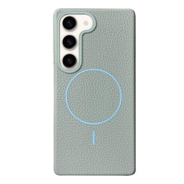 Samsung Galaxy S23 5G MagSafe Litchi Grain TPU Case (Light Blue) - 1