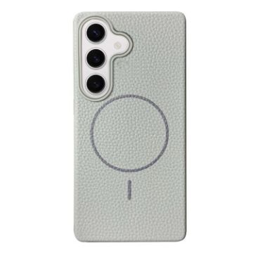 Samsung Galaxy S24+ 5G MagSafe TPU Case, Litchi Grain, Gray - 1