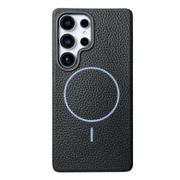 Galaxy S24 Ultra 5G MagSafe TPU Case - Black Purple Litchi Grain - 1