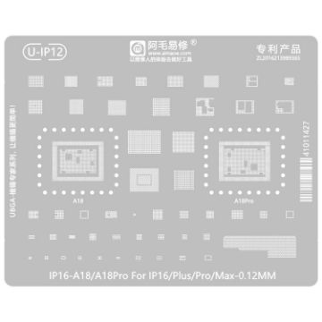 AMAOE 0.12mm Reballing Stencil for iPhone 16 Series - 1