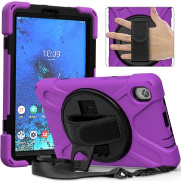 Lenovo Tab M8 (2020) Shockproof Case with Holder & Straps (Purple) - 1