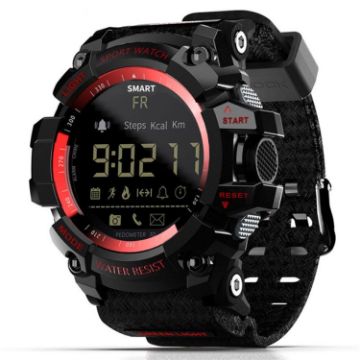 Lokmat MK16 Red Smart Watch, 50m Waterproof, LCD Screen, Reminders - 1