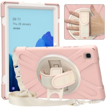 Samsung Galaxy Tab A7 (2020) Pink Case with Holder & Strap - 1