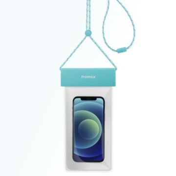 MOMAX SR25 IPX8 Waterproof Bag with Lanyard for Phones <7" (Blue) - 1