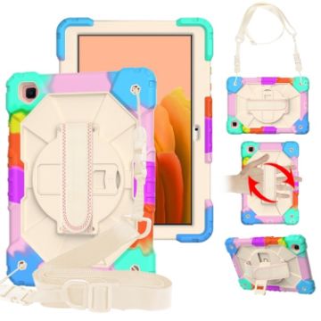 Galaxy Tab A7 T500/T505 Shockproof Case with Strap (Colorful Blue) - 1