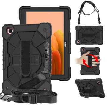 Shockproof Black Case for Samsung Galaxy Tab A7 T500/T505 with Strap - 1