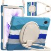 Samsung Galaxy Tab S7 FE T730 Case with Holder & Strap, Blue - 3