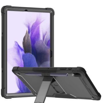 Shockproof Black Case with Holder for Samsung Galaxy Tab S7 FE - 1