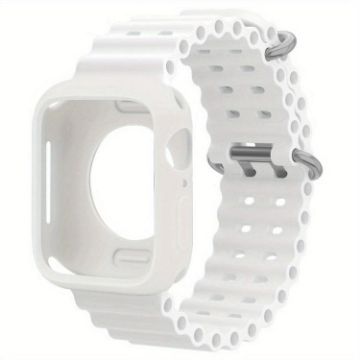 Apple Watch 44mm/45mm Ocean Silicone Band & Case (White) - 1
