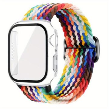 Rainbow Nylon Band & Frosted Case for Apple Watch 44mm/45mm - 1