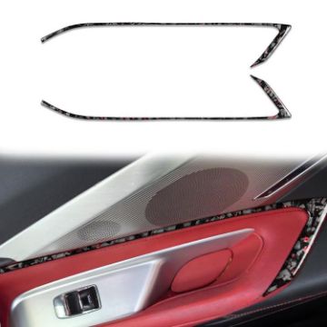 Red Carbon Fiber Car Door Stickers for Corvette C8 2020+, 2pcs Set - 1