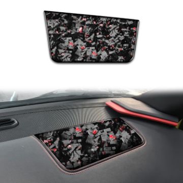 Forged Red Carbon Fiber Passenger Seat Sticker for Corvette C8 - 1