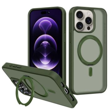 iPhone 13 Pro Kalebol MagSafe Rotating Holder Case (Deep Green) - 1