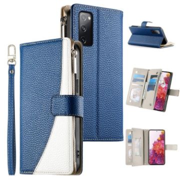 Galaxy S20 FE Leather Wallet Case with Strap - Dark Blue - 1