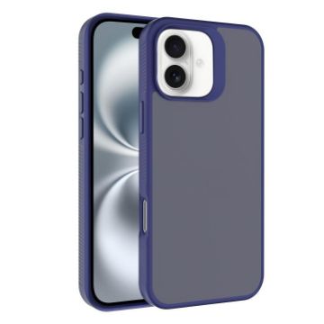 For iPhone 16 Kalebol Blue Frosted PC Hybrid TPU Case - 1