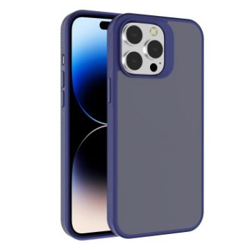 iPhone 14 Pro Kalebol Frosted PC Hybrid TPU Case (Blue) - 1