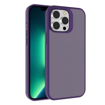 iPhone 13 Pro Max Kalebol Dark Purple Frosted Hybrid Phone Case - 1
